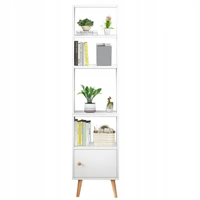Zdjęcie produktu dla Regał stojący biały na książki styl skandynawski loft
