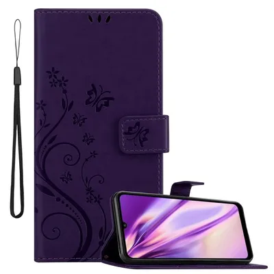 Image de Cadorabo Housse pour Huawei Y6P Housse de protection en violet Housse pour portable Etui Case Fleurs Flower