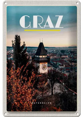 Produktbild von Blechschild Reise 20x30cm Graz Österreich Kirche Altstadt Urlaub