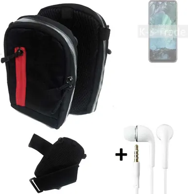 Produktbild von K-S-Trade Outdoor Gürteltasche Holster Umhängetasche + Kopfhörer kompatibel mit Nokia G11 schwarz Handy Tasche Case travelbag Schutzhülle