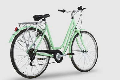 Produktbild von Pilot Bike 28 Zoll, Citybike Damen Fahrrad Shimano 7 Gang V-Brake Tiefeinsteiger Grün Trekkingrad Unisex