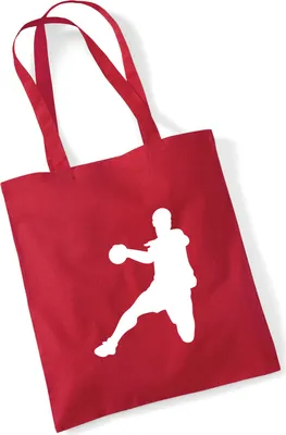 Produktbild von Huuraa Jutebeutel Handball Silhouette 10 Liter Classic Red Baumwolle Tasche Geschenkidee