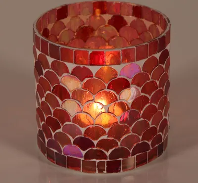 Produktbild von Orientalisches Mosaik Windlicht Athen Rot, Größe:M