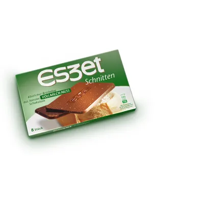 Produktbild von Eszet Schnitten 8 Vollmilch Schokoladentäfelchen Nuss 75g 20er Pack