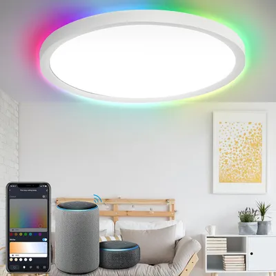 Produktbild von TolleTour 24W LED Deckenleuchte RGB Küchen Flurlampe BACKLIGHT Keller dimmbar Deckenlampe