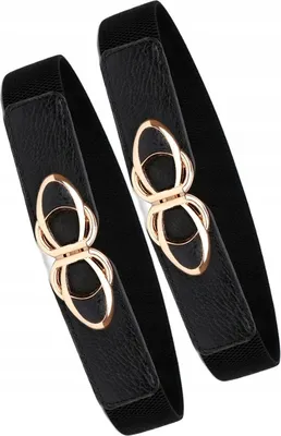 Obrázok produktu pre Dámsky opasok - Elegantný komfort - Štýlová flexibilita - Trendy - Model H52 - Čierna - Strečový materiál