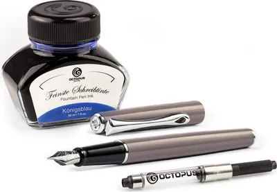 Immagine prodotto di Penna stilografica Diplomat Traveller Taupe Grey con inchiostro da scrittura e convertitore, spessore M