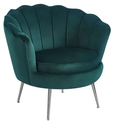 Produktbild von Eleganter Sessel THIAGO – grün / silberne Beine