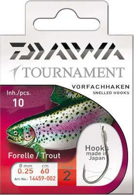Produktbild von DAIWA Tournament, Forellenhaken, Größe: 4, Vorfachlänge: 120 cm, 14460-004