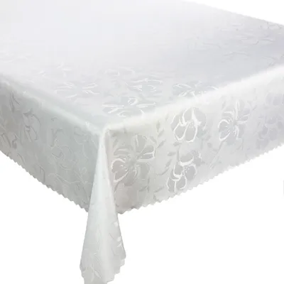 Produktbild von Fleckenresistente Tischtücher Blumen 3329 Weiß 130x220 cm