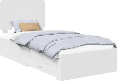 Obrázek produktu pro vidaXL Rám postele s čelem bílý 90 x 190 cm materiál na bázi dřeva