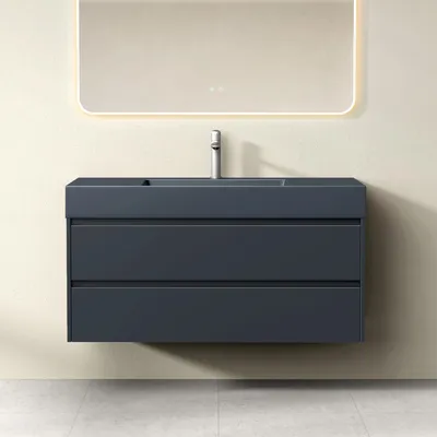 Produktbild von Mai & Mai Badmöbel-Set Waschbeckenunterschrank 120x48x63cm in Anthrazit matt mit 2-Schubladen inkl. Waschbecken Deep