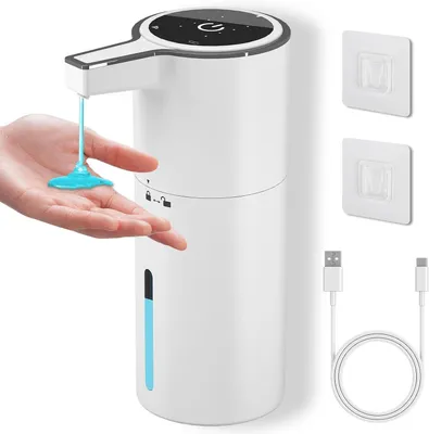 Obrázek produktu pro Automatický dávkovač mýdla bezdotykový - 400 ml, montáž na zeď - bílý