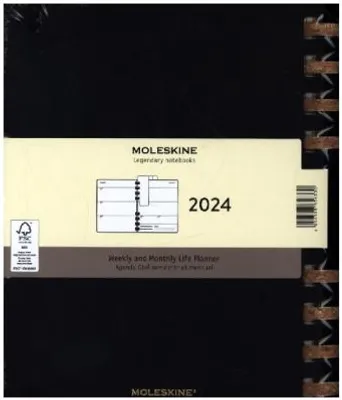 Image de Agenda 2024 Moleskine 7jours/2pages extra large190x250mm couverture rigide anneaux noir