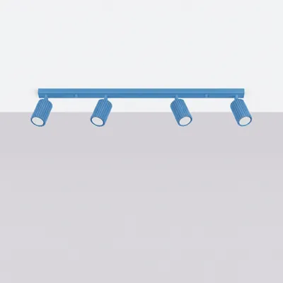 Image de Plafonnier KARBON 4L bleu clair 4xGU10 10 W en aluminium 16,5 x 6,5 x 81 cm Sollux Lighting