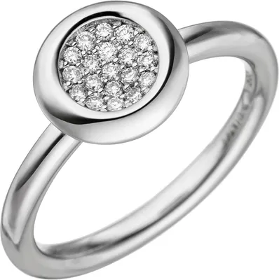 Produktbild von Gr. 60 Damen Ring 585 Gold Weißgold 19 Diamanten Brillanten 0,15ct. Diamantring