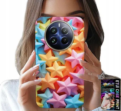 Image de Etui Do Realme 12 Pro - Kolorowe Gwiazdki Gwiazda Futerał +Folia