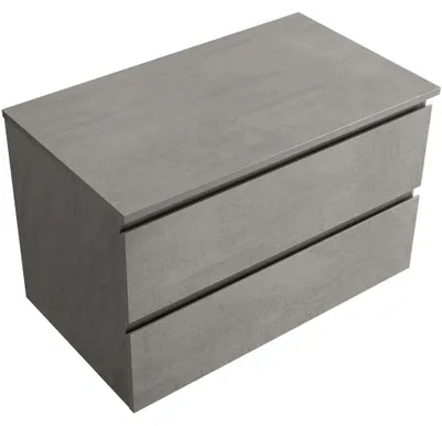Obrázok produktu pre CERANO – Kúpeľňová skrinka Carole + doska pod umývadlo Navira Slim – 18 mm – betónovo šedá – 80 × 49,8 × 46 cm