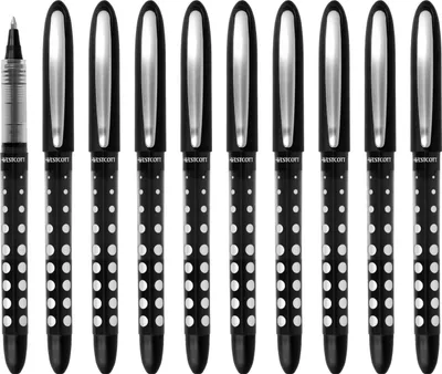 Produktbild von Tintenroller Rollerball 10 St. Stifte Tintenstift Schule Büro Uni Schreiben Schwarz