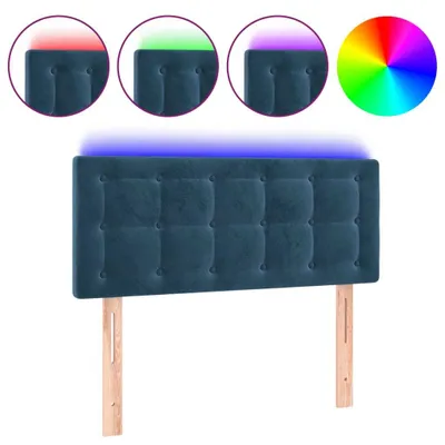 Zdjęcie produktu dla Zagłówek Do Łóżka Z Led, Ciemnoniebieski, 90X5X78/88Cm, Aksamit Lumarko!