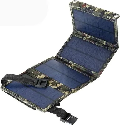 Produktbild von Solarpanel-Ladegerät, tragbares Design, hohe Effizienz, 20W Camouflage