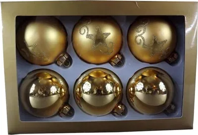 Immagine prodotto di Set di 6 baubles/80 mm oro