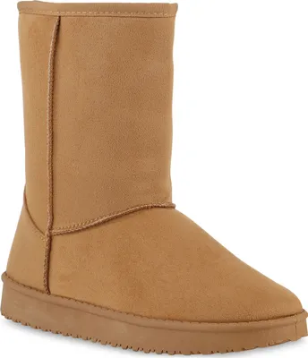 Produktbild von VAN HILL Damen Warm Gefütterte Schlupfstiefeletten Profil-Sohle Schuhe 902279, Farbe: Hellbraun, Größe: 40