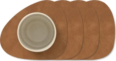 Produktbild von LIND DNA Untersetzer Nupo - Leder - Natur - 13 x 11 cm - 4 Stück