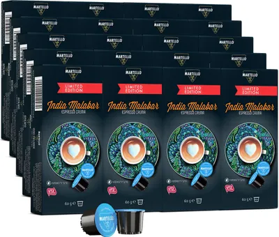 Produktbild von Martello Kaffeekapseln | Limited Edition INDIA MALABAR | UTZ  | Nachhaltig und Fair | Von Hand Gepflückt | Master Packung 200 Kapseln (20