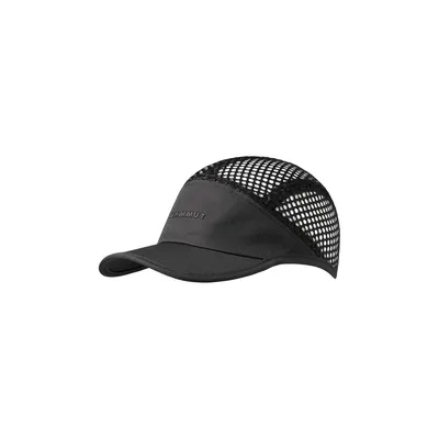 Schwarze Aenergy Mesh Cap von Mammut mit Netzmaterial und gebogenem Schirm.