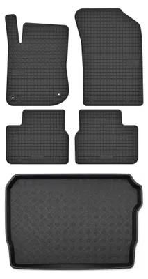 Produktbild von Gummimatten + Kofferraumwanne für Peugeot 2008 I 2013-2019 (SUV, Standard-Kofferraum) – Schwarz, passgenau – Wielganizator