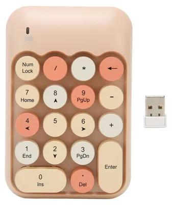 Obrázok produktu pre 2,4 GHz, numerická klávesnica, 18-tlačidlová mini numerická klávesnica s USB prijímačom