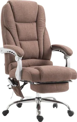 Zdjęcie produktu dla Ergonomiczny fotel do masażu - Wygodny fotel biurowy - Regulowana wysokość i podnóżek | Kolor: Brązowy