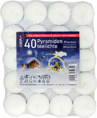 Produktbild von Pyramiden-Teelichte Premium 40er Set große Flamme