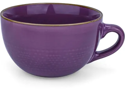 Productafbeelding van XXL koffiekop van keramiek, paars, 700 ml, met handvat, geschikt voor koffie, thee, granola en soepen