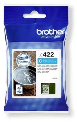 Productafbeelding van Brother originele inktpatroon LC-422C, cyaan, voor ongeveer 550 pagina's, geschikt voor de volgende modellen: MFC-J5340DW, MFC-J5345DW, MFC-J5740DW, MFC-J6540DW, MFC-J6940DW