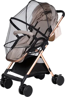 Produktbild von Kinderwagen-Abwehrnetz, universeller Reißverschluss, faltbares Netz, großer schwarzer Rand