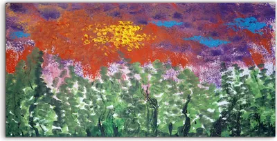 Produktbild von Coloray Acrylbild 140x70  Wandbild Acrylbilder Foto Bild Natur landschaft Wiese Sonne