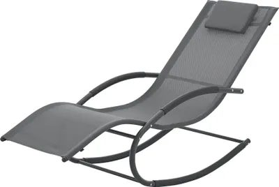 Obrázek produktu pro [cs.casa] Houpací lehátko Tarent 174 x 63 x 88 cm Zahradní lehátko Lehátko Relaxační lehátko s polštářem pod hlavu - jako nové