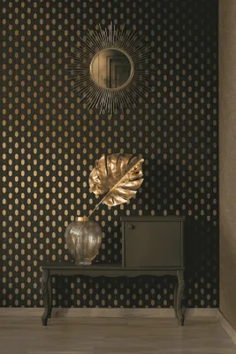 Produktbild von Architects Paper geometrische Tapete Absolutely Chic Vliestapete schwarz gold braun 10,05 m x 0,53 m