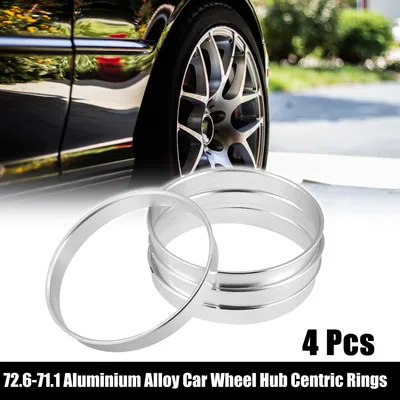 Image de 4pcs Bague de Centrage Jante 72,6mm à 71,1mm Aluminium Alliage Voiture Hub Centric Anneaux