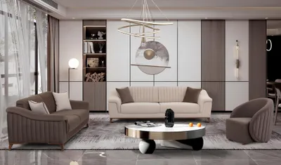 Zdjęcie produktu dla Wygodna trzyosobowa sofa i fotel do nowoczesnego wnętrza