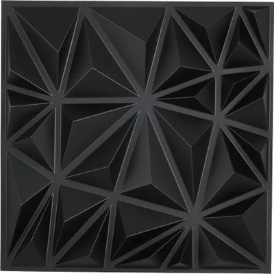 Produktbild von VEVOR 3D-Wandpaneele, 33er-Pack, 11,81 x 11,81 Zoll PVC, 32 Quadratfuß Abdeckung, für Decken, Schlafzimmer, Wohnzimmer, Spielzimmer, mattschwarz