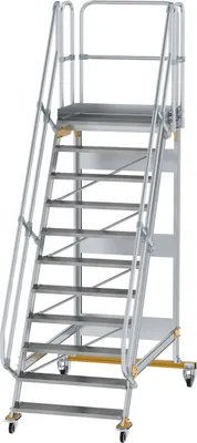 Produktbild von Günzburger Steigtechnik Plattformtreppe 60° fahrbar Stufenbreite 1 m 11 Stufen - 600751