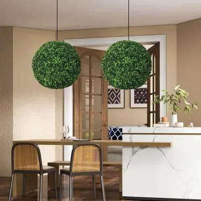 Zdjęcie produktu dla Zestaw dwóch sztucznych kul topiary wykonanych z imitacji boxwoodu
