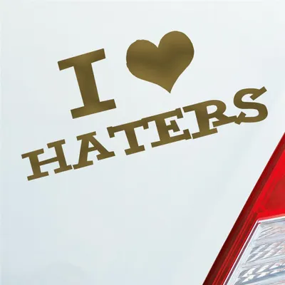 Produktbild von Auto Aufkleber I love Haters Tuning 10x4,5 cm Gold Sticker Heckscheibenaufkleber