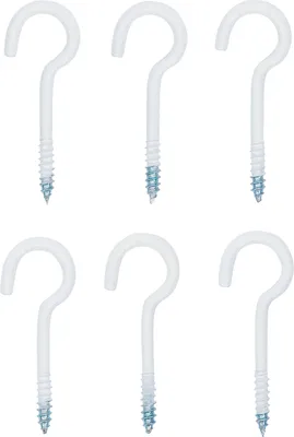 Image de BGS TECHNIC Crochet à visser, 60 mm, 6 pièces, blanc