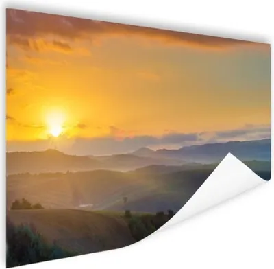 Produktbild von MuchoWow® Poster Sonnenaufgang in der Toskana 180x120 cm - Fotoplakat