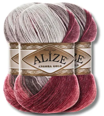 Obrázok produktu pre Alize 3x 100g Angora Gold Batik – priadza s prechodom farieb, vhodná na háčkovanie a pletenie (1984)