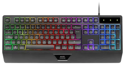 Produktbild von Mars Gaming MK124, Volle Größe (100%), Kabelgebunden, USB, Membran Key Switch, RGB-LED, Schwarz